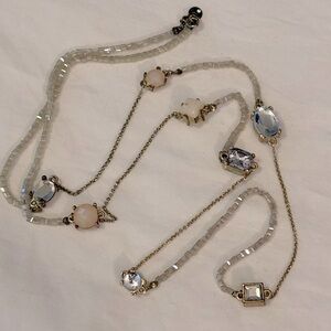 Loft 36” necklace with Crystal & AB Beads, Moonstone Glass & Plastic Beads
